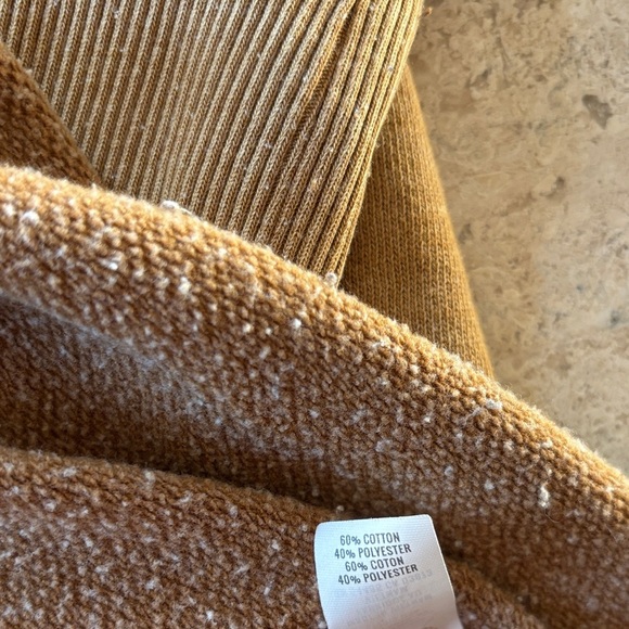Aerie Size Medium Warm Tan cowl neck sweat with raw hem - Picture 5 of 6